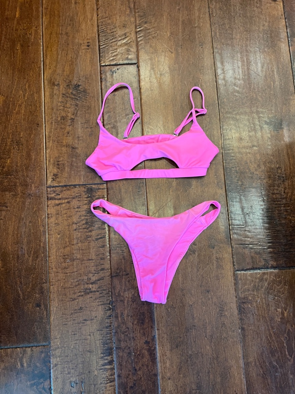 Zaful Neon Pink Bikini Bottoms and top